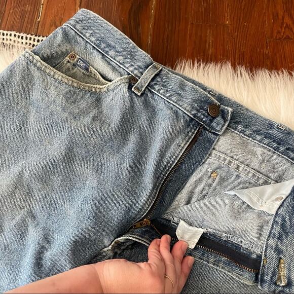 90s Lee Men’s Straight Leg Jeans Medium Wash Vintage Look 38X34 - Picture 3 of 10